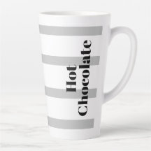Latte Mug - Gris Hoops - Chocolate caliente