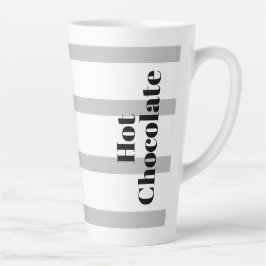 Taza De Café Latte Latte Mug - Gris Hoops - Chocolate caliente