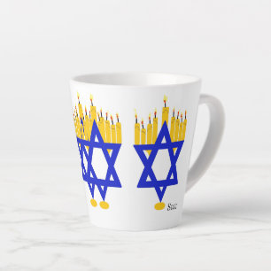 Taza De Café Latte Latte Mug : Hanukkah Menorah