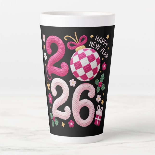 Taza De Café Latte Latte Mug-Happy New Year 2026 (Anverso)