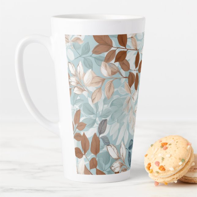 Taza De Café Latte Latte Mug hojas de otoño (In situ)