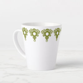 Taza De Café Latte Latte Mug in Retro Simplicidad 2 - Oliva