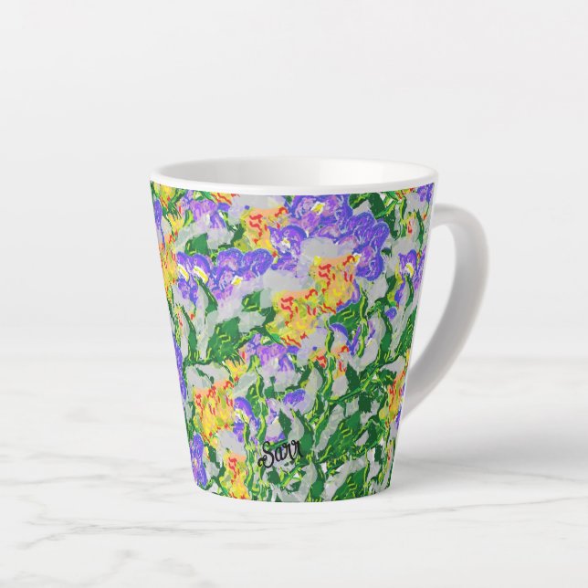Taza De Café Latte Latte Mug : Jardín De Flores (Ángulo derecho)