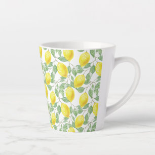 Taza De Café Latte Latte Mug-Lemons Print