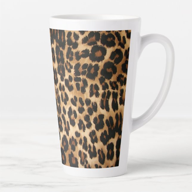 Taza De Café Latte Latte Mug-Leopard Print (Derecha)