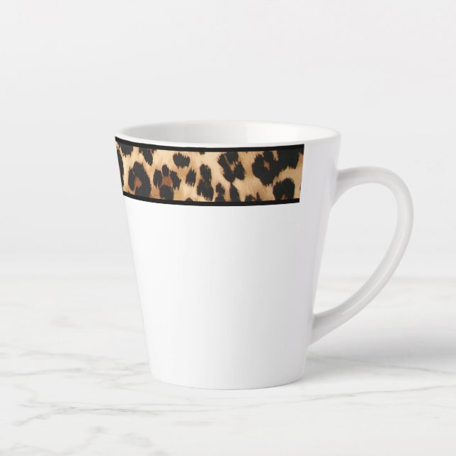 Taza De Café Latte Latte Mug-Leopard Print (Derecha)