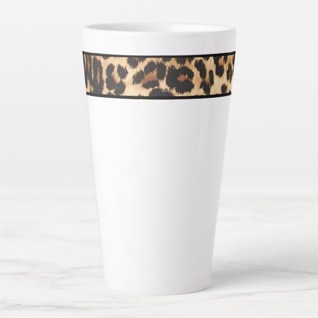 Taza De Café Latte Latte Mug-Leopard Print (Anverso)