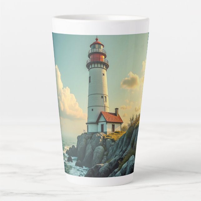 Taza De Café Latte Latte Mug (Lighthouse) (Anverso)