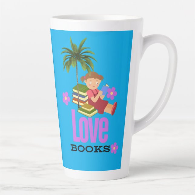 Taza De Café Latte Latte Mug Love books (Derecha)