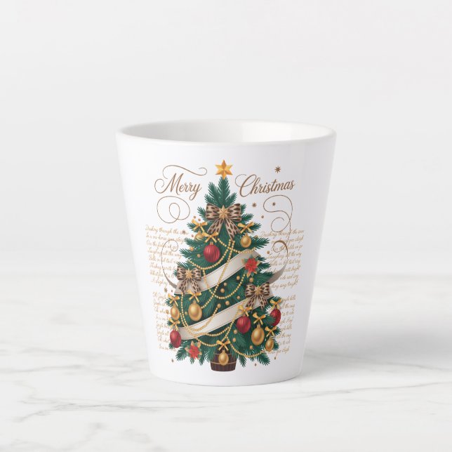 Taza De Café Latte Latte Mug-Merry Christmas Latte Mug (Anverso)