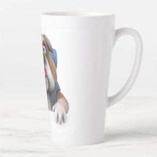 Taza De Café Latte Latte Mug, mochilero Bulldog británico