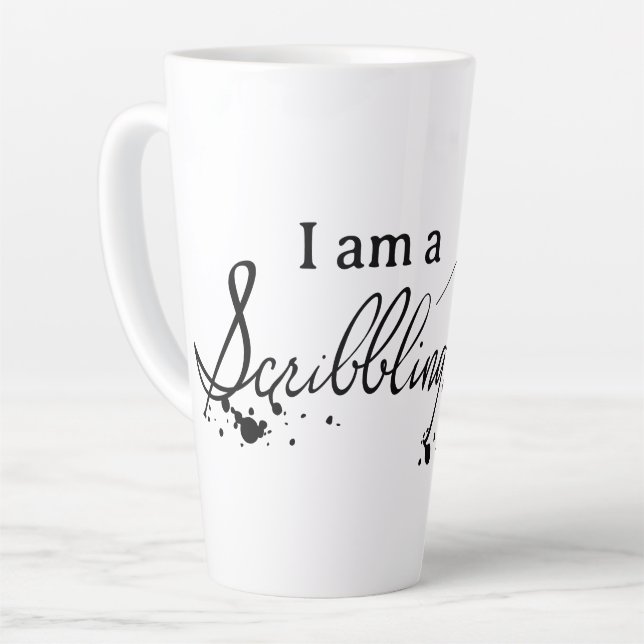 Taza De Café Latte Latte Mug, Mujer Crítica (Ángulo izquierdo)