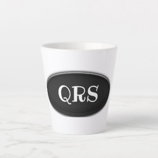 Taza De Café Latte Latte Mug - Oval negro con iniciales