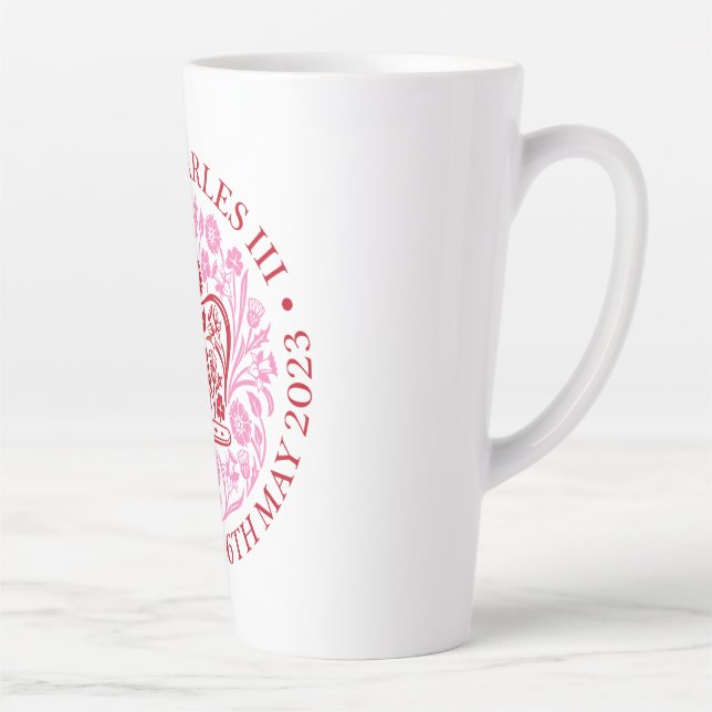 Taza De Café Latte Latte Mug para Coronación 2023 - Rojo (Derecha)