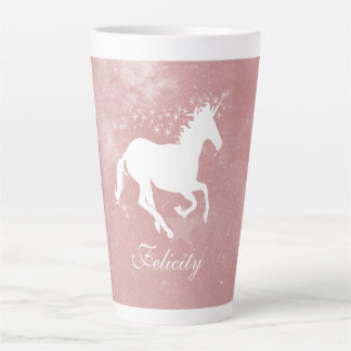 Taza De Café Latte Latte Mug Personalizada de Unicornio Rosa