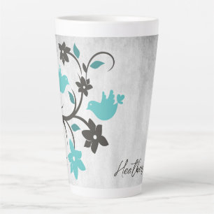 Taza De Café Latte Latte Mug Personalizada verde azulada