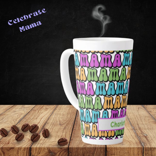 Taza De Café Latte Latte Mug personalizado de Mama Retro 70 (Subido por el creador)