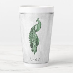 Taza De Café Latte Latte Mug Personalizado Elegante Verde