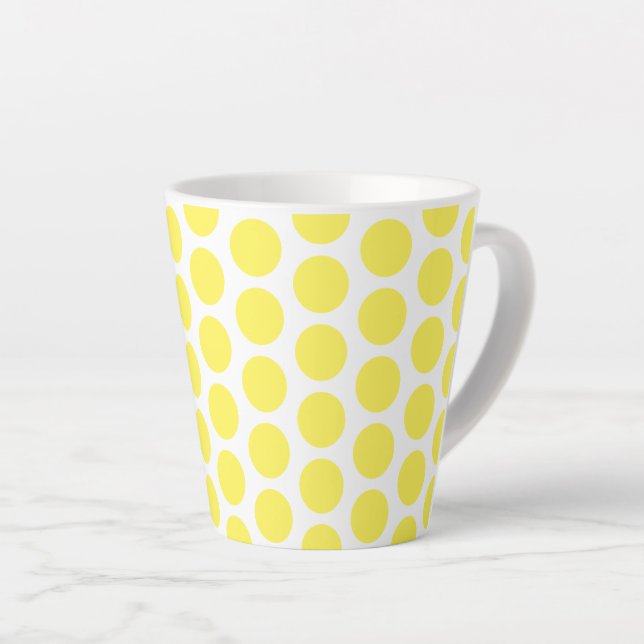 Taza De Café Latte Latte Mug-Polka Dots Latte Mug (Ángulo derecho)