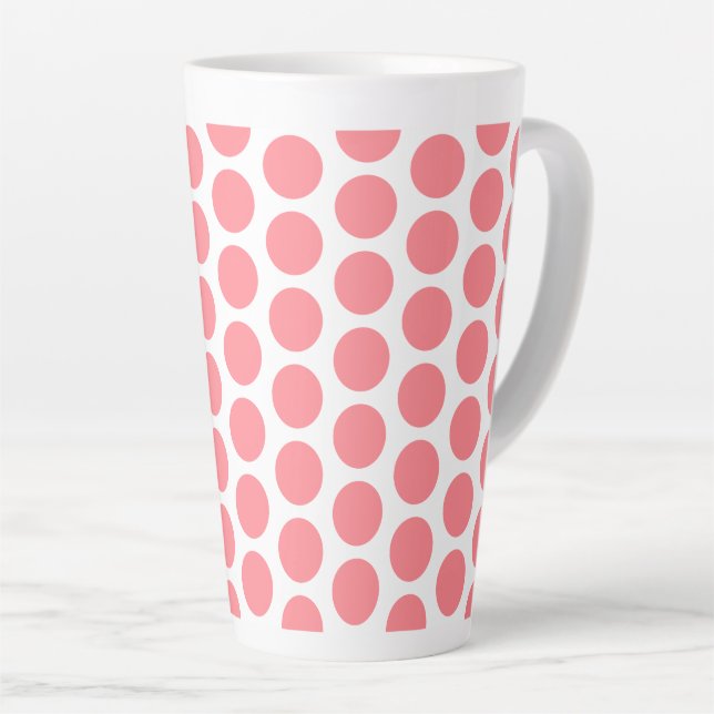 Taza De Café Latte Latte Mug-Polka Dots Latte Mug (Ángulo derecho)