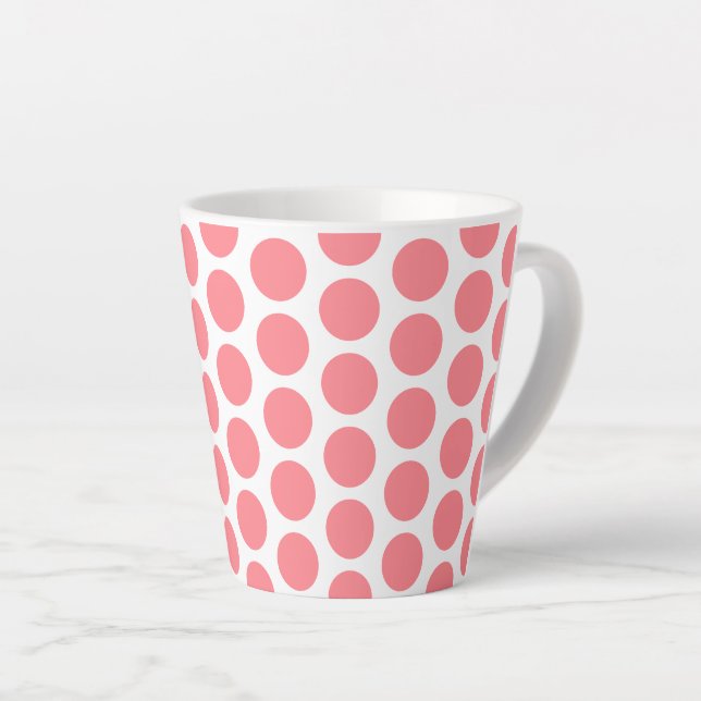 Taza De Café Latte Latte Mug-Polka Dots Latte Mug (Ángulo derecho)