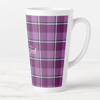 Taza De Café Latte Latte Mug Purple and Trendy Pink Plaid