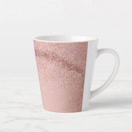 Taza De Café Latte Latte Mug, Purpurina rosa dorado Rosa