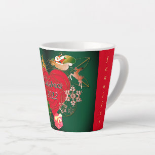 Taza De Café Latte Latte Mug, reno de Santa navidades