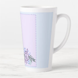 Taza De Café Latte Latte Mug, Rosa de lavanda grande