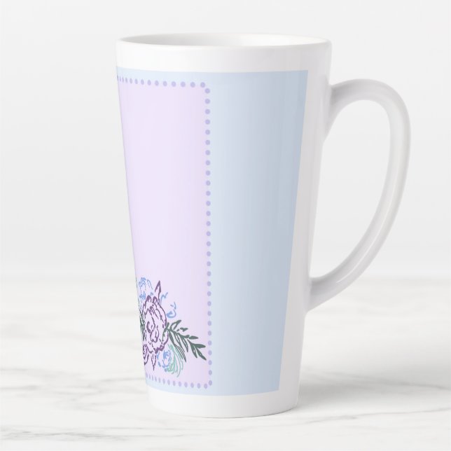 Taza De Café Latte Latte Mug, Rosa de lavanda grande (Derecha)