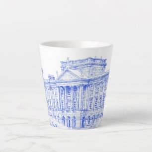 Taza De Café Latte Latte Mug (S) - 'Los terrenos en Pemberley' (Azul)