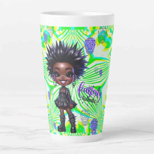 Taza De Café Latte Latte Mug sin miedo de Afropunk (Anverso)