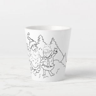 Taza De Café Latte Latte Mug ; Sr. y Sra. Claus
