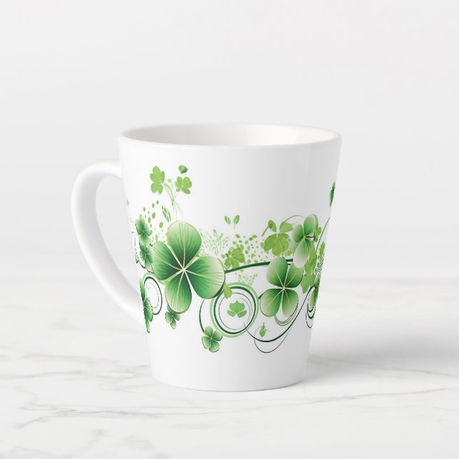 Taza De Café Latte Latte Mug-St Patricks Clovers (Ángulo izquierdo)