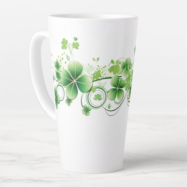 Taza De Café Latte Latte Mug-St Patricks Clovers (Ángulo izquierdo)