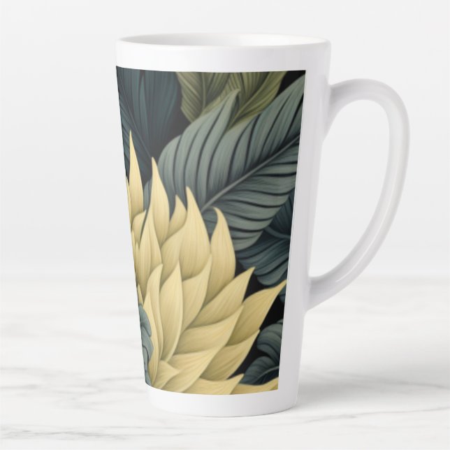 Taza De Café Latte Latte mug - Tall mug con diseño floral (Derecha)