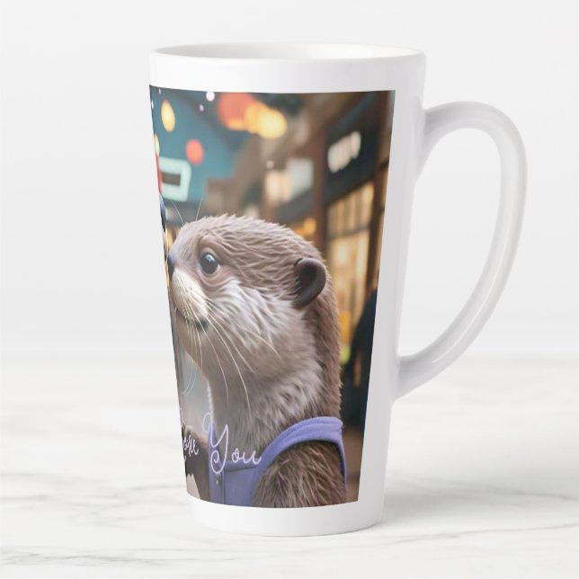 Taza De Café Latte Latte Mug Te Ama abiertamente (Derecha)
