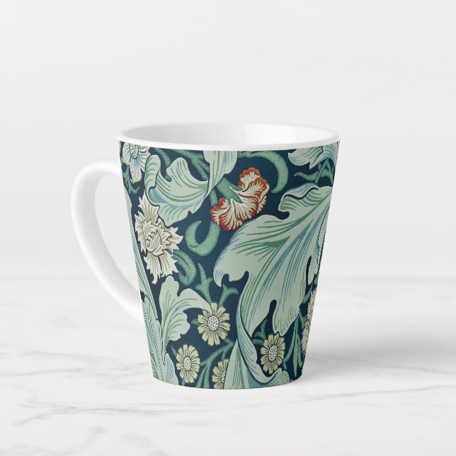 TAZA DE CAFÉ LATTE LATTE MUG : WILLIAM MORRIS : DISEÑO FLORAL (Ángulo izquierdo)