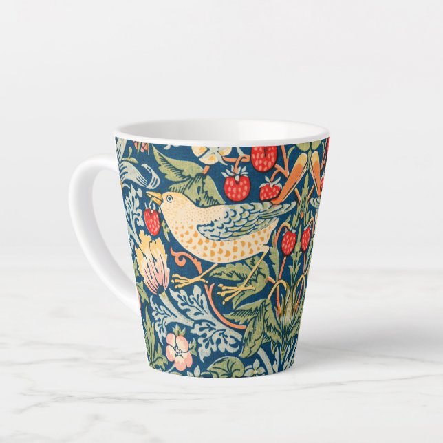 TAZA DE CAFÉ LATTE LATTE MUG : WILLIAM MORRIS : STRAWBERRY THIEVES (Ángulo izquierdo)