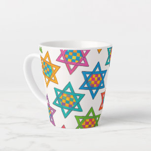 Taza De Café Latte Latte Mugs - Diseño de estrellas judías