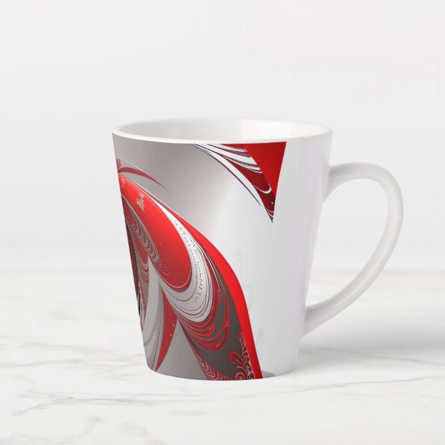 Taza De Café Latte Latte/Red Swirl/SML/Latte Mug (Derecha)