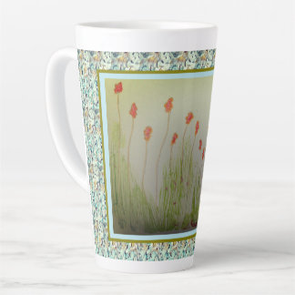 Taza De Café Latte Latte - Red Wildflowers