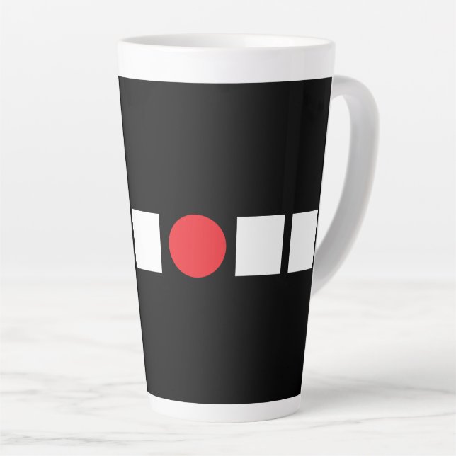 Taza De Café Latte Latte - White Square - Red Dot (Ángulo derecho)