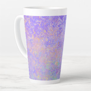Taza De Café Latte Lavanda psicodélica Púrpura Neon Pastel Resumen