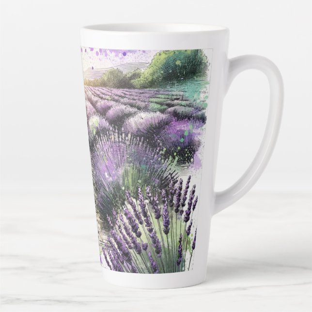 Taza De Café Latte Lavender Bloom Serenity Mug  (Derecha)