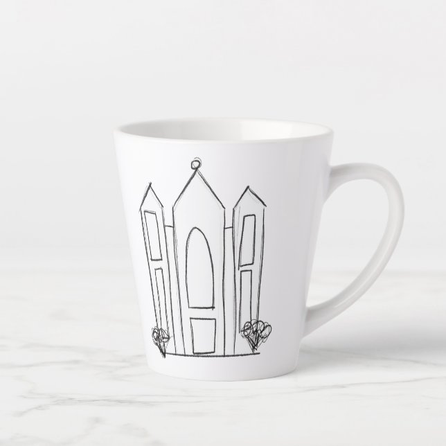 Taza De Café Latte LDS Salt Lake City Temple simple mormón moderno (Derecha)