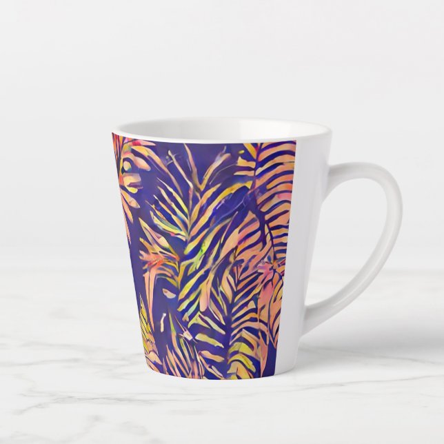 Taza De Café Latte Leaf de tigre (Derecha)