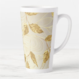 Taza De Café Latte Leaf dorado grande
