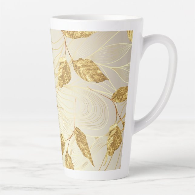 Taza De Café Latte Leaf dorado grande (Derecha)