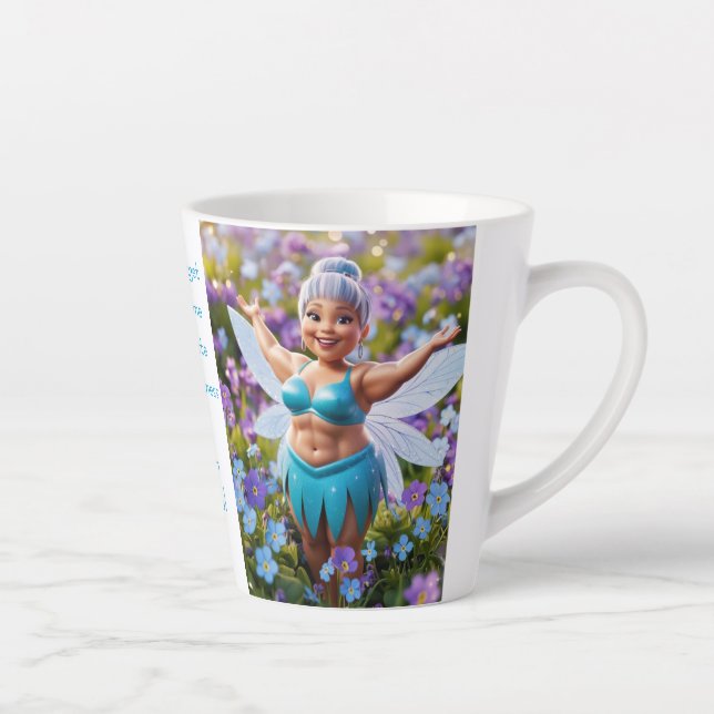 Taza De Café Latte Leche de flores nomeolvides (Derecha)